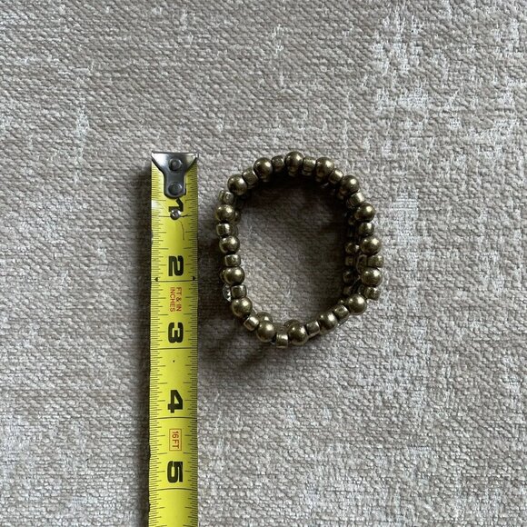 Premier Designs Bracelet Antiqued Matte Gold Tone Crystal Accents Stretch - Picture 6 of 6